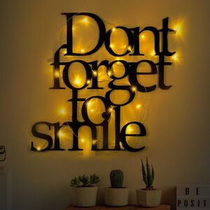 Imagine Decoratiune de perete, Dont Forget To Smile 183, Dimensiune: 67 x 70 cm, Negru