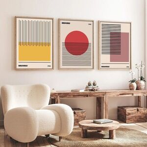 Imagine Set 3 tablouri decorative, Huhu250, Lemn masiv, Multicolor