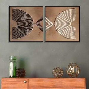 Imagine Set 2 tablouri decorative, ASR_CNV2-9 50x50, Lemn, Multicolor