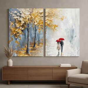 Imagine Set 2 tablouri decorative, DEV6, Lemn, Multicolor