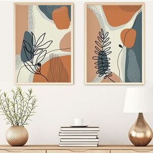 Imagine Set 2 tablouri decorative, Huhu35, Lemn masiv, Multicolor