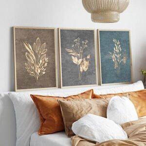 Imagine Set 3 tablouri decorative, Huhu242, Lemn masiv, Multicolor
