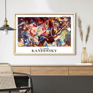 Imagine Tablou decorativ, 4262AHSKANDINSKY-004, Suport din 100% MDF (Grosime: 2, 7 mm), Multicolor