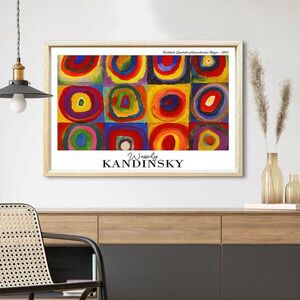 Imagine Tablou decorativ, 4262AHSKANDINSKY-020, Suport din 100% MDF (Grosime: 2, 7 mm), Multicolor