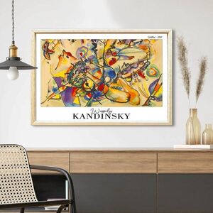 Imagine Tablou decorativ, 4262AHSKANDINSKY-025, Suport din 100% MDF (Grosime: 2, 7 mm), Multicolor