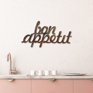 Imagine Decoratiune de perete, Rusty Bon Appetit, 30 x 50 cm, Maro antichizat