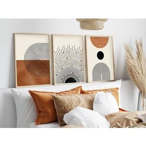 Imagine Set 3 tablouri decorative, Huhu198, Lemn masiv, Multicolor