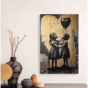 Imagine Tablou decorativ, YNS-1042-45 x 70, Lemn, Multicolor