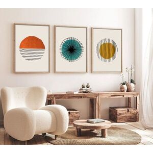 Imagine Set 3 tablouri decorative, Huhu12, Lemn masiv, Multicolor