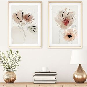 Imagine Set 2 tablouri decorative, Huhu22, Lemn masiv, Multicolor