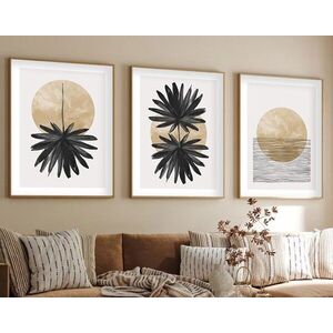 Imagine Set 3 tablouri decorative, Huhu210, Lemn masiv, Multicolor
