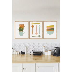 Imagine Set 3 tablouri decorative, Artsycllct39, MDF, Multicolor