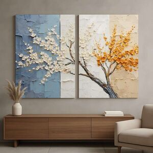 Imagine Set 2 tablouri decorative, DEV8, Lemn, Multicolor