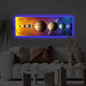 Imagine Tablou decorativ cu lumina LED, 3090KTLGDACT, 30 x 90 cm, Multicolor