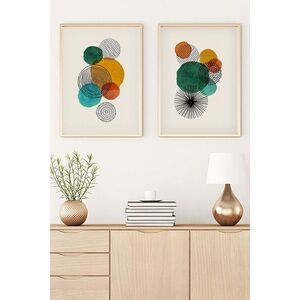 Imagine Set 2 tablouri decorative, Huhu32, Lemn masiv, Multicolor