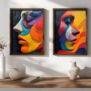 Imagine Set 2 tablouri decorative, AI134, Cadru: 100% MOLID, Multicolor