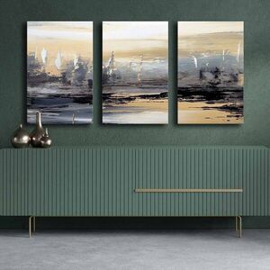 Imagine Set 3 tablouri decorative, 3P4570GSC-004, Lemn, Multicolor