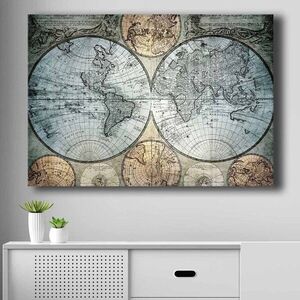 Imagine Tablou decorativ, 70100NISC-047, Lemn, Albastru / Bej / Negru