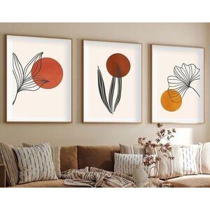 Imagine Set 3 tablouri decorative, Huhu215, Lemn masiv, Multicolor