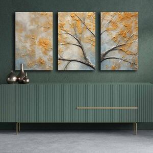 Imagine Set 3 tablouri decorative, 3P4570GSC-019, Lemn, Multicolor