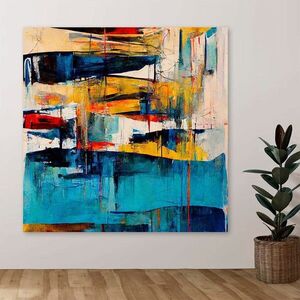 Imagine Tablou decorativ, DEV10696-140140, Cadru: 100% LEMN (Grosime: 3-4 cm), Multicolor