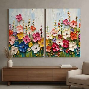 Imagine Set 2 tablouri decorative, DEV3, Lemn, Multicolor