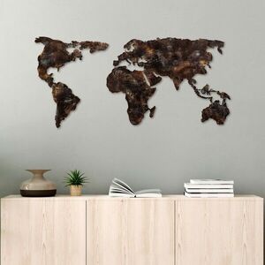 Imagine Decoratiune de perete, World Map 25, Lățime: 127 cm Înălțime: 60 cm Adâncime: 1, 5 cm, Multicolor