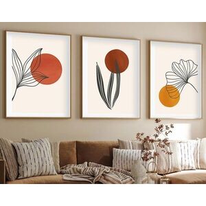 Imagine Set 3 tablouri decorative, Huhu215, Lemn masiv, Multicolor