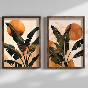 Imagine Set 2 tablouri decorative, HUM105, Cadru: 100% MOLID, Multicolor