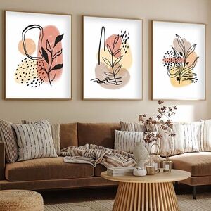Imagine Set 3 tablouri decorative, Huhu226, Lemn masiv, Multicolor