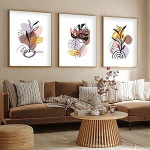 Imagine Set 3 tablouri decorative, Huhu227, Lemn masiv, Multicolor