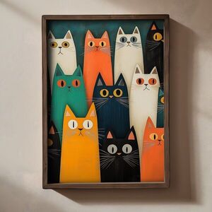 Imagine Tablou decorativ, TUN020-XL, Lemn, Multicolor