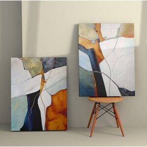 Imagine Set 2 tablouri decorative, 2KNV4348, Lemn, Multicolor