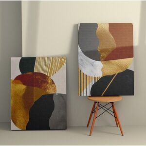 Imagine Set 2 tablouri decorative, 2KNV4385, Lemn, Multicolor