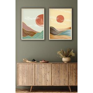 Imagine Set 2 tablouri decorative, Huhu154, Lemn masiv, Multicolor