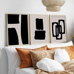 Imagine Set 3 tablouri decorative, Huhu236, Lemn masiv, Multicolor