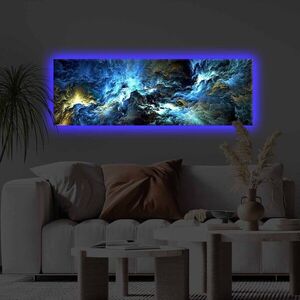 Imagine Tablou decorativ cu lumina LED, 3090KTLGDACT, 30 x 90 cm, Multicolor
