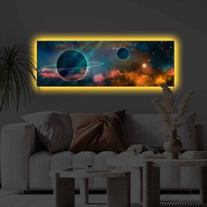 Imagine Tablou decorativ cu lumina LED, 3090KTLGDACT, 30 x 90 cm, Multicolor
