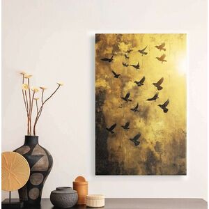 Imagine Tablou decorativ, YNS-1017-80 x 120, Lemn, Multicolor