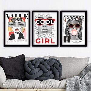 Imagine Set 3 tablouri decorative, 3SC91, Plastic, Multicolor