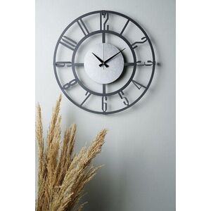 Imagine Ceas de perete, Myk9912, Diametru: 50 cm, Negru/Argintiu