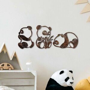 Imagine Decoratiune de perete, Rusty Panda, Dimensiune: 26 x 18 cm (1 bucată), Maro antichizat