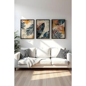 Imagine Set 3 tablouri decorative, Huhu468S, Lemn masiv, Multicolor