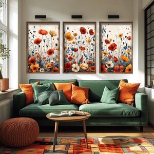 Imagine Set 3 tablouri decorative, GE258-L, Lemn, Multicolor
