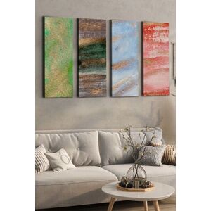 Imagine Set 4 tablouri decorative, Ersycnvs4Asm3, Dimensiune: 30 x 90 cm (4 bucăți), Multicolor