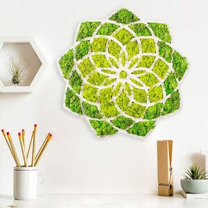 Imagine Decoratiune de perete, Daisy, Dimensiuni: 44 x 1, 6 x 44 cm, Verde/Alb