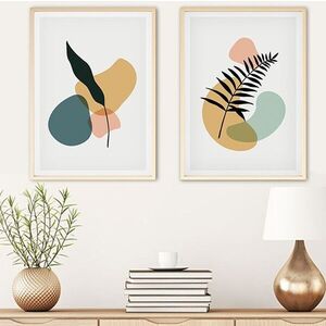 Imagine Set 2 tablouri decorative, Huhu124, Lemn masiv, Multicolor