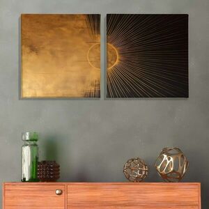 Imagine Set 2 tablouri decorative, ASR_CNV2-8 50x50, Lemn, Multicolor