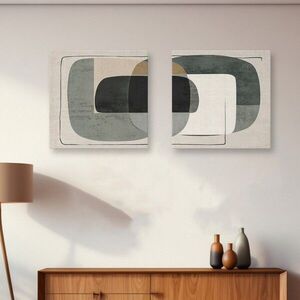 Imagine Set 2 tablouri decorative, ASR_CNVS25, Lemn, Multicolor