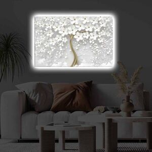 Imagine Tablou decorativ cu lumina LED, 4570KTLGDACT, Dimensiune: 45 x 70 cm, Multicolor